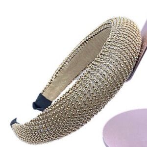 Gold Faux Pearl Rhinestone Headband
